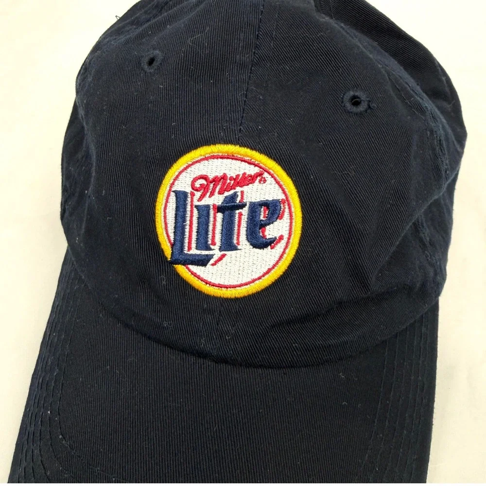Miller Lite Navy Blue Embroidered Logo Baseball‎ Cap Men's Adjustable